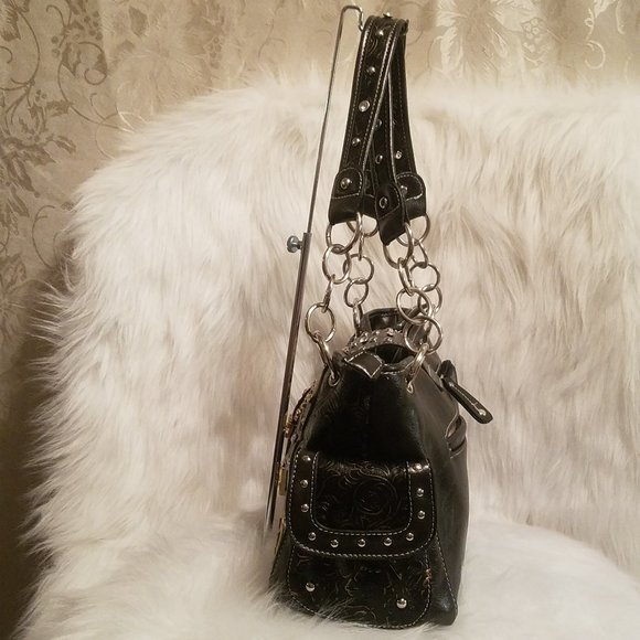 COW GIRL CONCEALED RHINESTONE BUCKLE WESTERN BAG - Picture 4 of 6